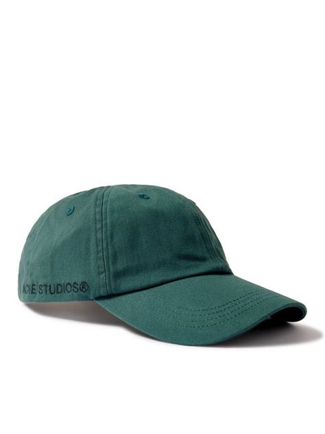 Acne Studios Logo Embroidered Cotton Twill Baseball Cap Acne Studios