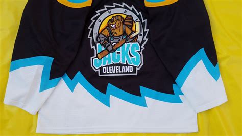 Medium Mens Cleveland Lumberjacks Jersey Sp Black Hockey Defunct Mic