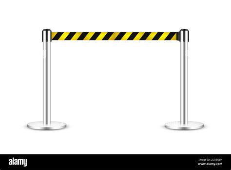 Realistic Vector Retractable Belt Stanchion Crowd Control Barrier