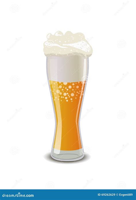 Verre De Bi Re Blonde Avec La Mousse D Isolement Sur Le Blanc Illustration Stock Illustration