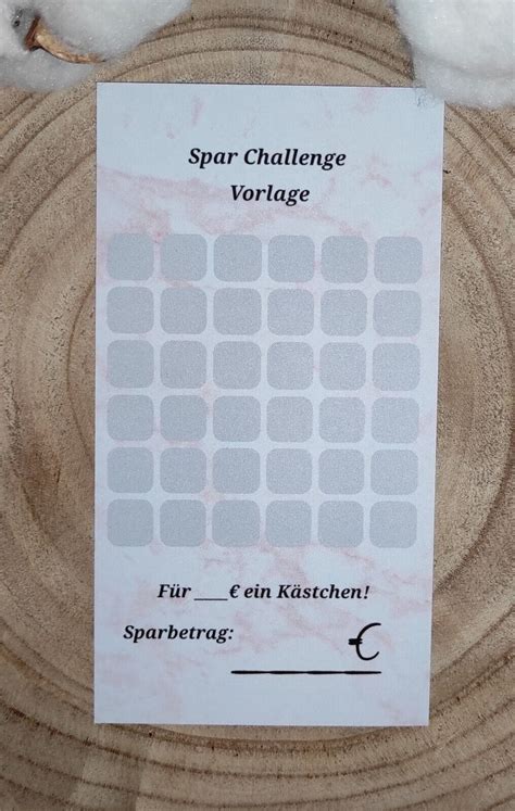 Spar Challenge Vorlage passend für A6 Budget Planer Sparchallenge