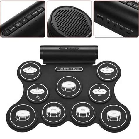 modulyss portable stereo digital electronic roll  drum kit  silicon