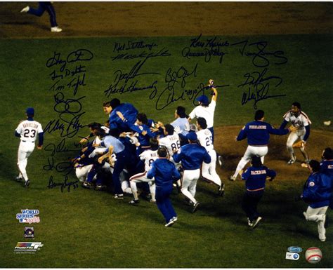 Lot Detail 1986 Mets Multi Signed Team Celebration 16x20 Photo W