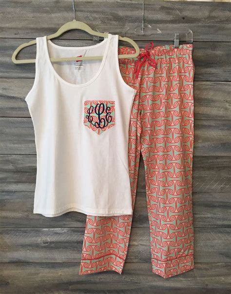 Monogrammed Pajama Set Bridesmaid Pajamas Bridesmaid Pjs Etsy