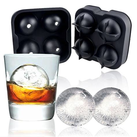 Jual TEENRA Cetakan Es Batu Silikon Bulat 4 Grid Ice Cube Mold