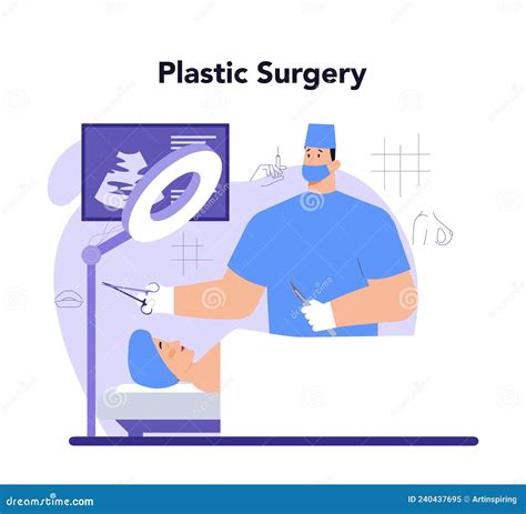 Plastic Surgery Concept. Idea of Modern Aesthetic Medicine Stock Vector