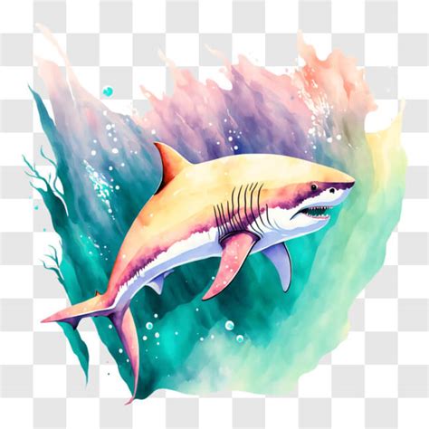 Download Colorful Abstract Shark Painting Png Online Creative Fabrica