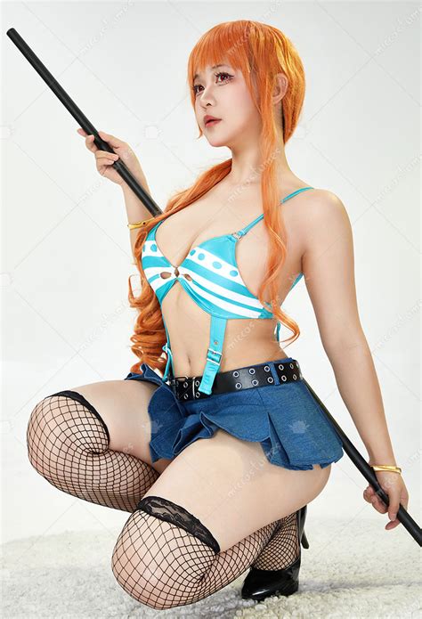 Nami Derivative Sexy Lingerie Cosutme Halloween Cutout Bodysuit And Mini Skirt Set Top