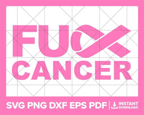 Fuck Cancer SVG F Cancer PNG Cancer Awareness DXF Breast Cancer