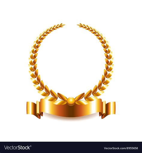 Golden laurel wreath isolated on white Royalty Free Vector