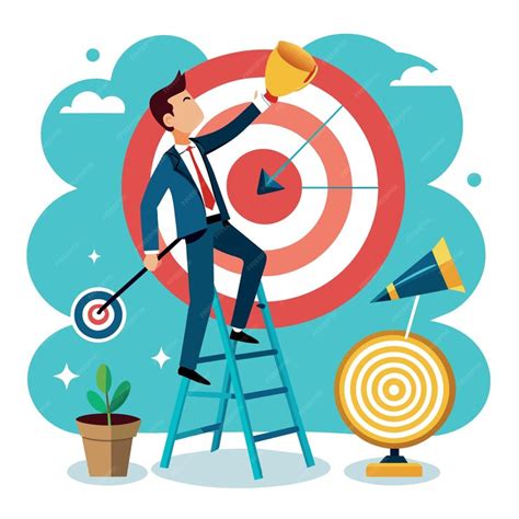 premium vector purpose set business goal  target kpi key