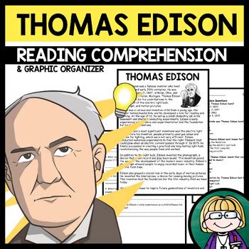 Thomas Edison Reading Comprehension Passage No Prep February