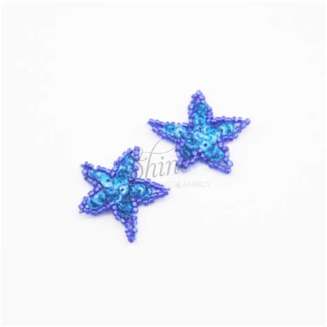 Star Sequin Motif Mini Royal Sparkle Shine Trimmings Fabrics