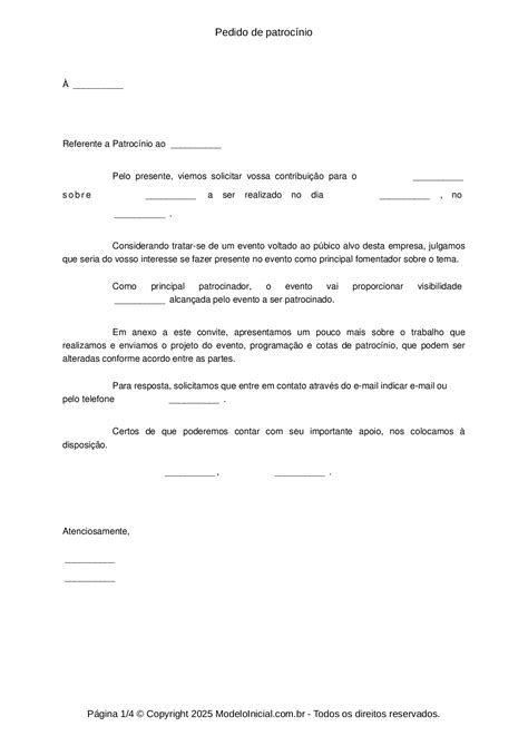 Ofício De Solicitação De Patrocínio Word - Modelo De Ofício Para Patrocínio - ZULEDU