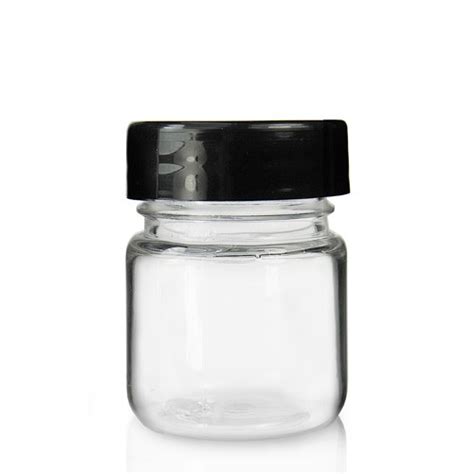 25ml Clear Screw Top Jar And 33mm Black Screw Lid Ideon Co Uk