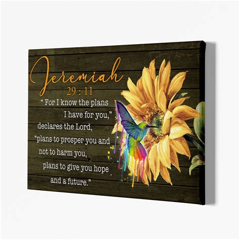 Christian Art Print Poster, Bible Verse, Sunflower Canvas, Inspiration ...