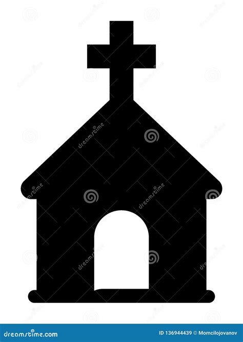 Silhouette Picture of a Christian Symbol of Church Stock Vector ...