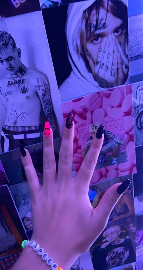 Lil Peep Nails Simple Acrylic Nails Acrylic Nails Coffin Short