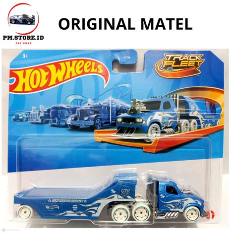 Jual Hot Wheels Truck Track Fleet Semi Rodger Dodger Biru Shopee Indonesia