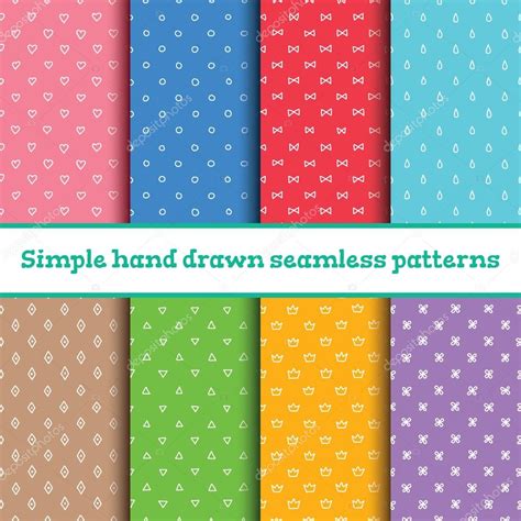 set  simple patterns stock vector image  cslybrowney