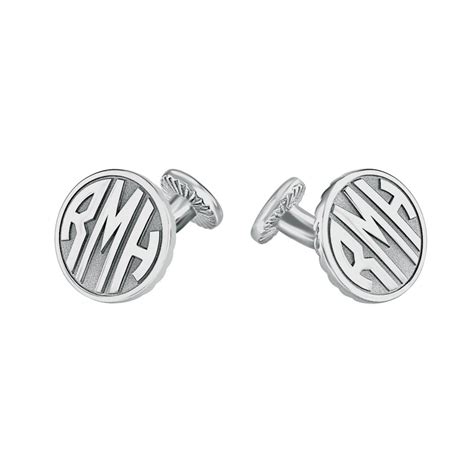 Round Original Monogram Cufflinks 18mm Personalized Jewelry