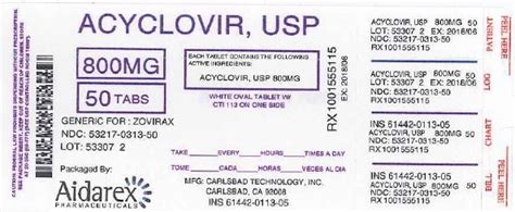 Acyclovir Tablets - FDA prescribing information, side effects and uses