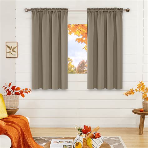 Deconovo Khaki Blackout Curtains Rod Pocket Curtain Panels Room ...