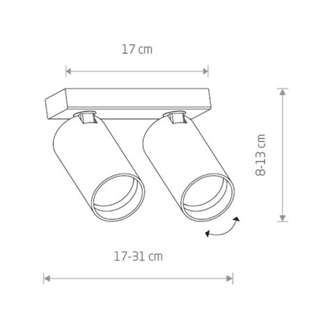 Lampa natynkowa sufitowa MONO II BRASS 10W GU10 mosiądz oświetlenie