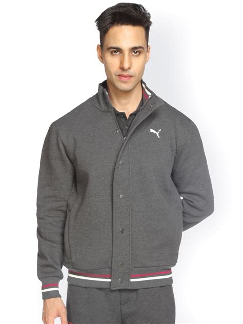 Buy Puma Men Grey Solid Track Jacket Jackets For Men 1977573 Myntra