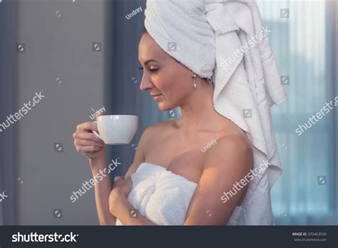 Naked Woman Towel On Her Head Stock Photo 370463930 Shutterstock