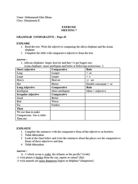 Excerise 7 Tugas Pdf Adjective