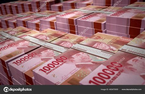 ilustrasi sebanyak uang rupiah indonesia tumpukan uang kertas huf