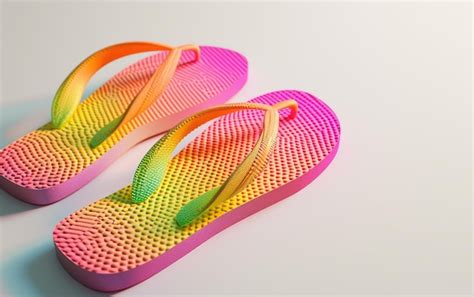 Premium Photo Chanclas De Colores Neon Con Suela Texturizada Sobre