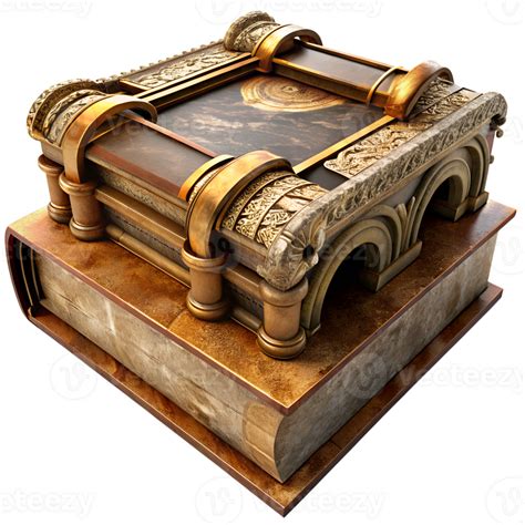 Vintage Ornate Book With Golden Embellishments And Arch Design
