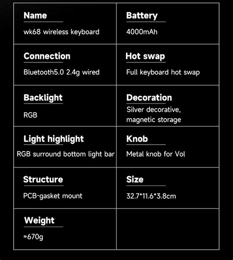 Weikav Wk Wireless Mechanical Keyboard With Knob Rgb Hot Swap Wired G Bluetooth For