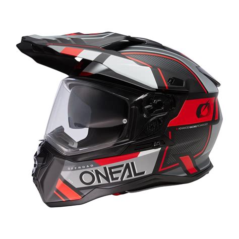 O Neal Adventure Helm D SRS Square V 23 Schwarz Grau Rot Maciag Offroad