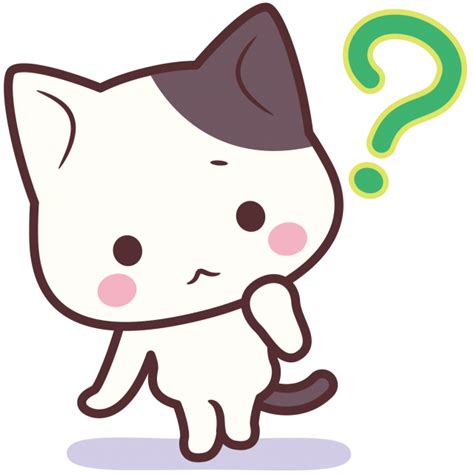 ぶち猫 にゃんこ＜はて？＞ 無料イラスト素材｜素材ラボ