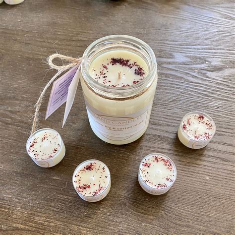 Meadow Lily And Cotton Musk Scented Soy Wax Candle Lanji Candles