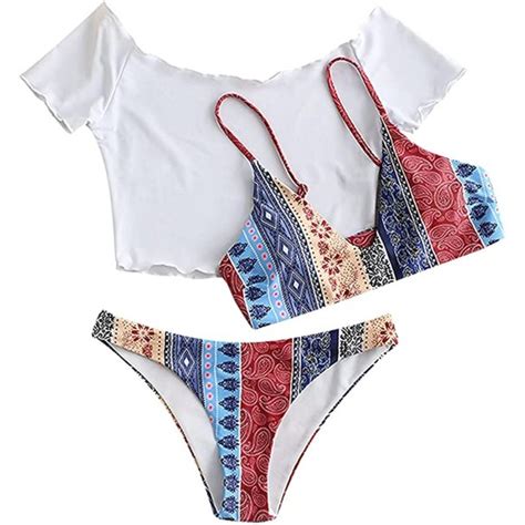 Zaful Swim Spaghetti Strap Bralette Bikini Set Zaful Sz Poshmark