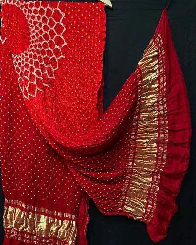 Pure Gaji Silk Makdi Jaal Bandhani Dupatta बधन दपटट Khatushyam