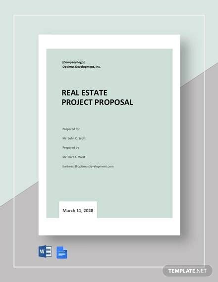 Free Sample Real Estate Proposal Templates In Google Docs Ms Word