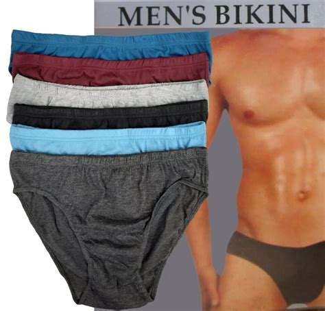 Men S Bikini Briefs Low Rise Cotton Solid Colors Underwear S M L Xl Ebay