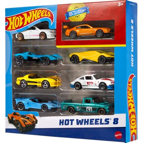 Carros de juguete Hot Wheels Juego de 8 autos y camiones de juguete básicos en escala 1 64