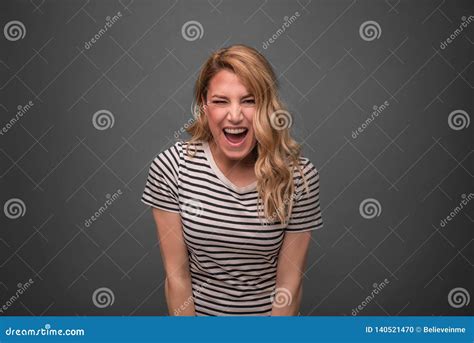 Emotional Blonde Screams Stock Photo Image Of Expressive 140521470