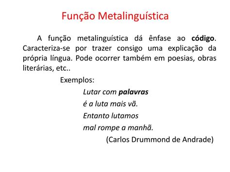 Exemplos De Função Metalinguística - BINKEDU