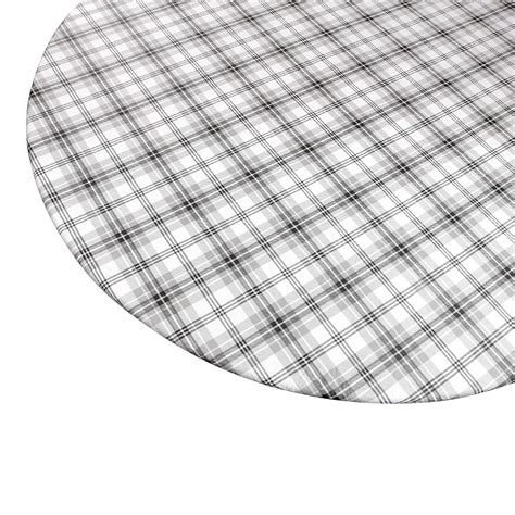 Round Vinyl Tablecloth With Stitched Elastic Edge For Snug