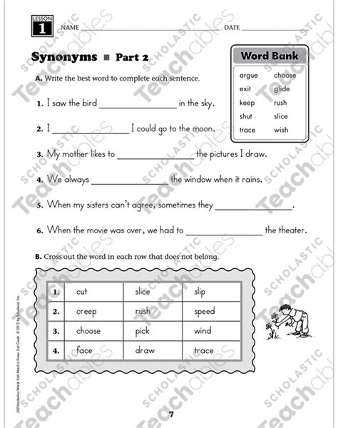 Synonyms For 3rd Graders