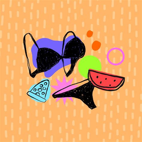 Summer Bikini Background Cute Doodle Premium Photo Illustration Rawpixel
