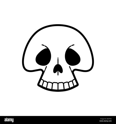 Skull Cartoon Funny Skeleton Head Vector Illustration Stock Vector