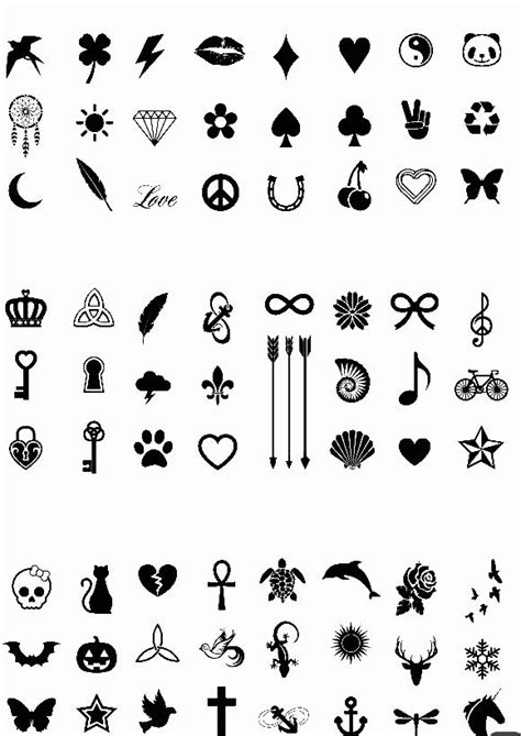 An Assortment Of Different Tattoos And Symbols On A White Background